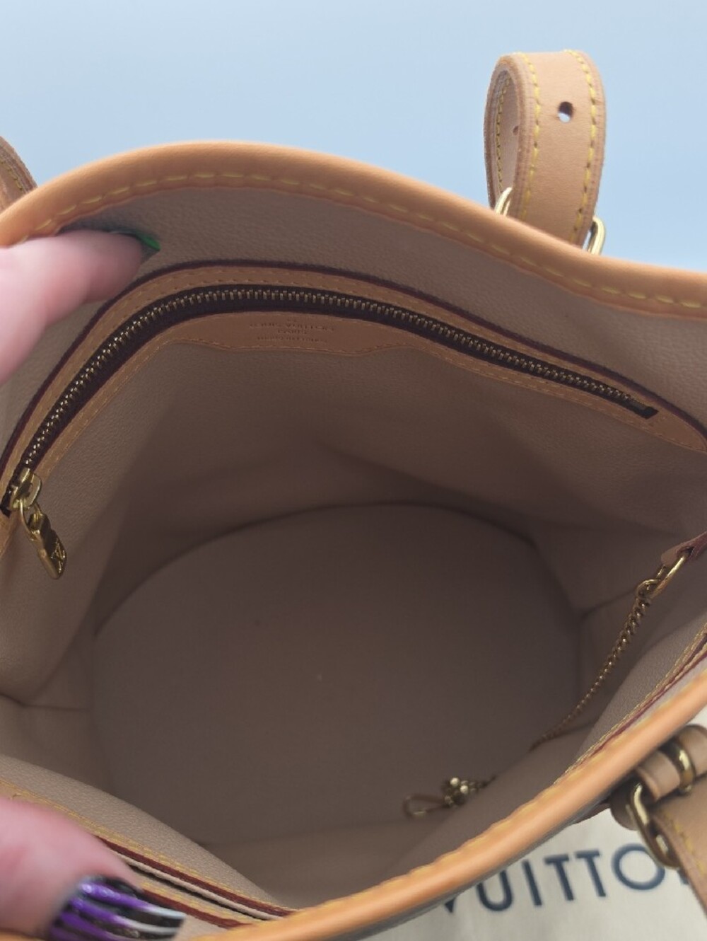 Louis Vuitton Brown Signiture Mono Canvas Petite Shoulder Bucket Bag (EUC)COA✨️ - Picture 11 of 16